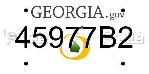 45977B2 Georgia License Plate