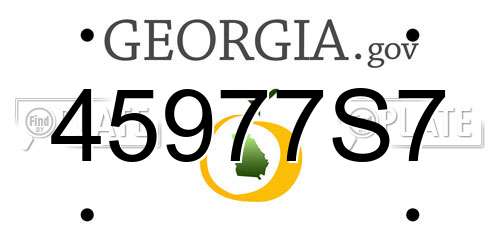45977S7 Georgia License Plate