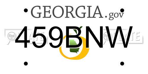 459BNW Georgia License Plate