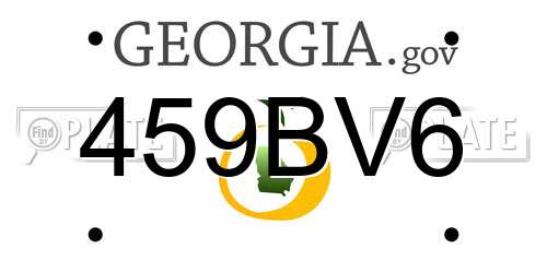 459BV6 Georgia License Plate