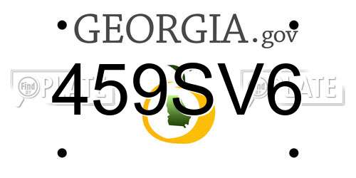 459SV6 Georgia License Plate