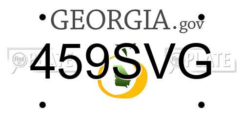 459SVG Georgia License Plate