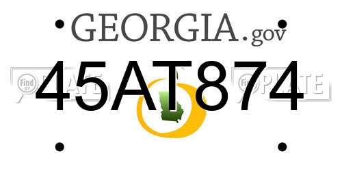 45AT874 Georgia License Plate