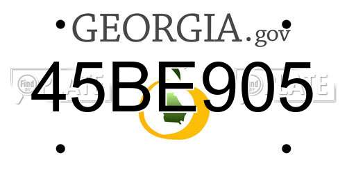 45BE905 Georgia License Plate