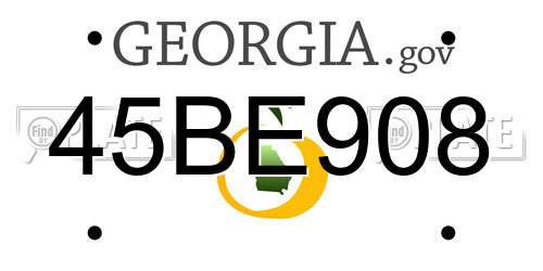 45BE908 Georgia License Plate