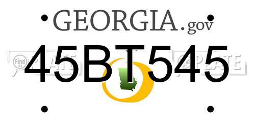 45BT545 Georgia License Plate