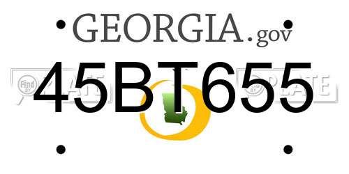 45BT655 Georgia License Plate