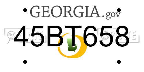 45BT658 Georgia License Plate