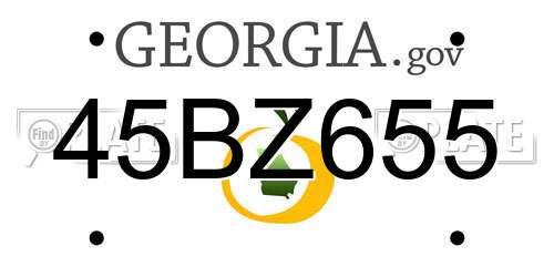 45BZ655 Georgia License Plate