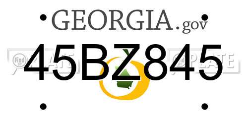 45BZ845 Georgia License Plate
