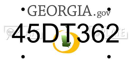 45DT362 Georgia License Plate