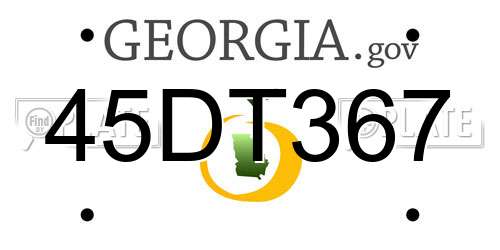 45DT367 Georgia License Plate
