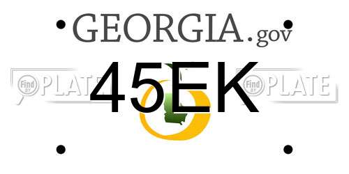 45EK Georgia License Plate