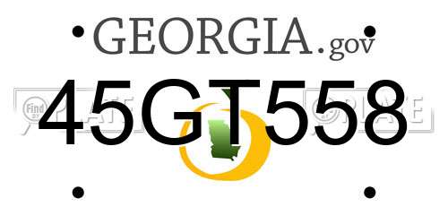 45GT558 Georgia License Plate