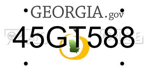 45GT588 Georgia License Plate