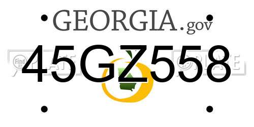 45GZ558 Georgia License Plate