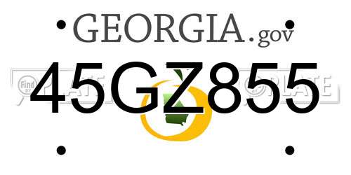 45GZ855 Georgia License Plate
