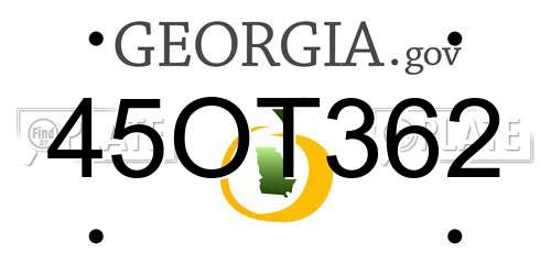 45OT362 Georgia License Plate