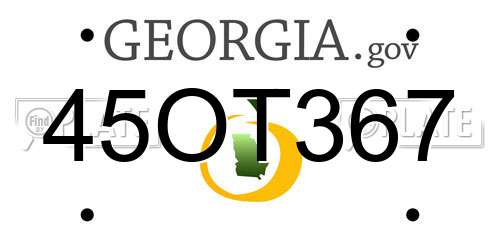 45OT367 Georgia License Plate