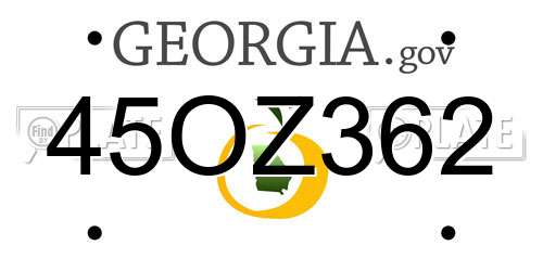 45OZ362 Georgia License Plate