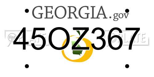 45OZ367 Georgia License Plate