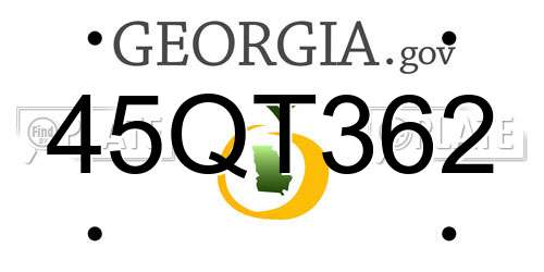 45QT362 Georgia License Plate