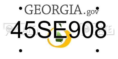 45SE908 Georgia License Plate