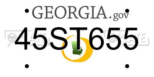 45ST655 Georgia License Plate