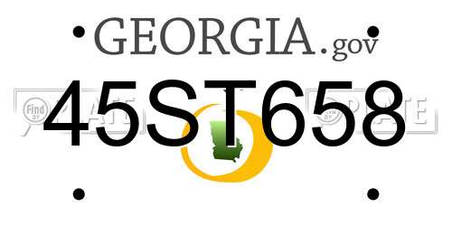 45ST658 Georgia License Plate