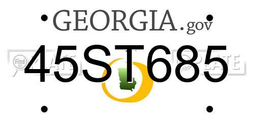 45ST685 Georgia License Plate