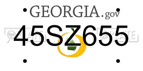 45SZ655 Georgia License Plate