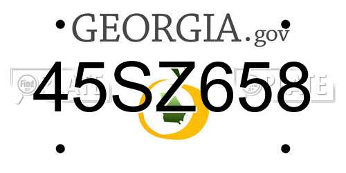 45SZ658 Georgia License Plate