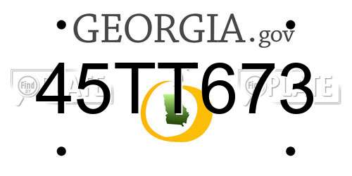 45TT673 Georgia License Plate