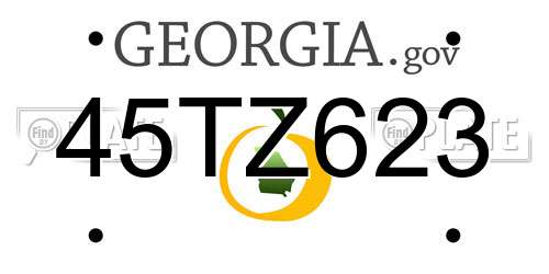 45TZ623 Georgia License Plate