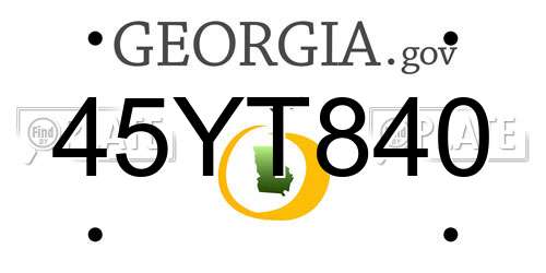 45YT840 Georgia License Plate