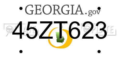 45ZT623 Georgia License Plate