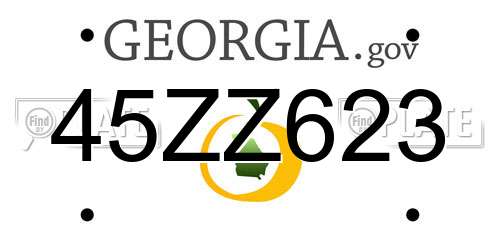 45ZZ623 Georgia License Plate