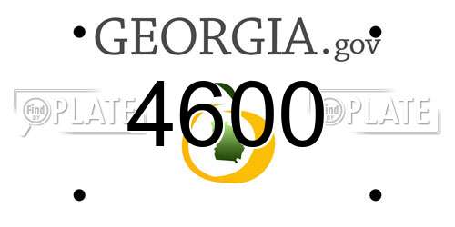 4600 Georgia License Plate