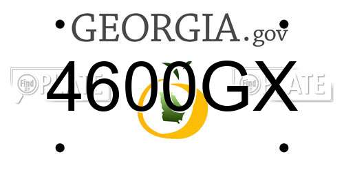 4600GX Georgia License Plate