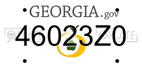 46023Z0 Georgia License Plate