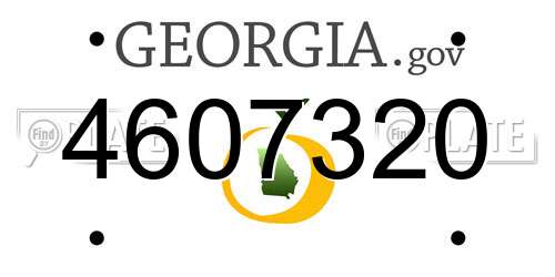 4607320 Georgia License Plate