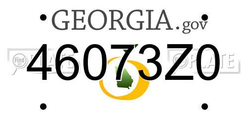 46073Z0 Georgia License Plate