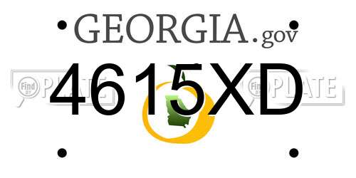 4615XD Georgia License Plate