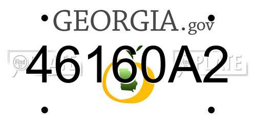 46160A2 Georgia License Plate