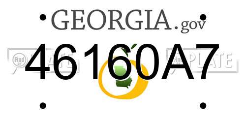 46160A7 Georgia License Plate