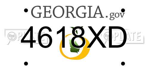 4618XD Georgia License Plate