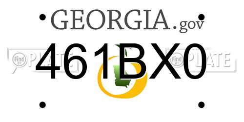 461BX0 Georgia License Plate