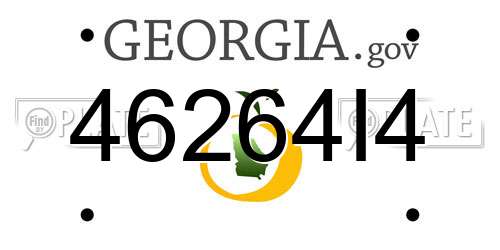 46264I4 Georgia License Plate