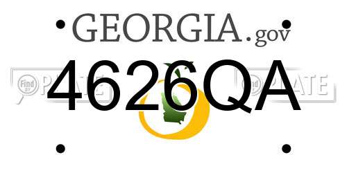 4626QA Georgia License Plate