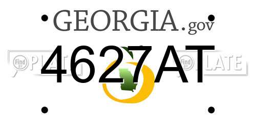4627AT Georgia License Plate